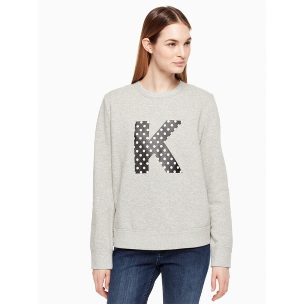 Kate Spade New York Grey Initial K Sweater Small